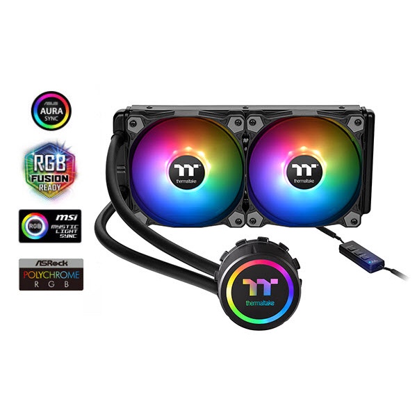 Water Cooling Cooler Thermaltake 3.0 240mm ARGB AURA Sync Mobo RGB PWM Fan Intel AMD Processor CPU R