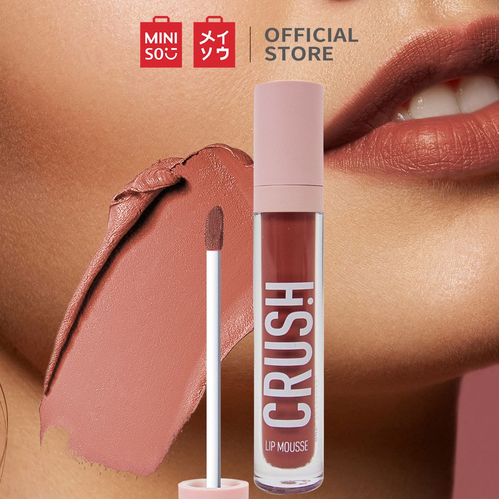 MINISO Crush Lipstick Lip Mousse Gloss Fluid Tahan Air Dan Tahan Lama