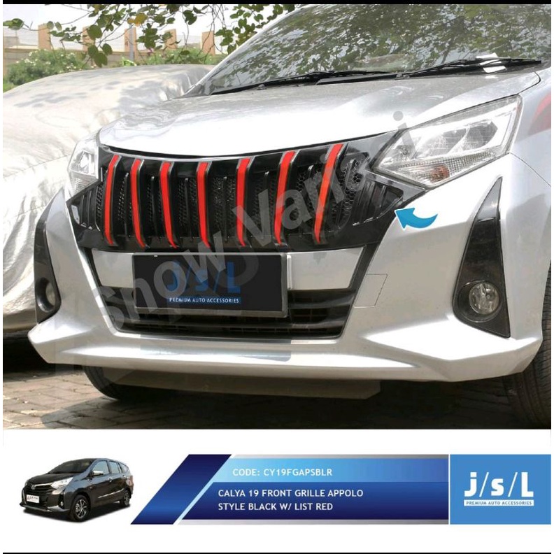 JSL Appolo Grill Depan Calya 19 Front Grille Black Red