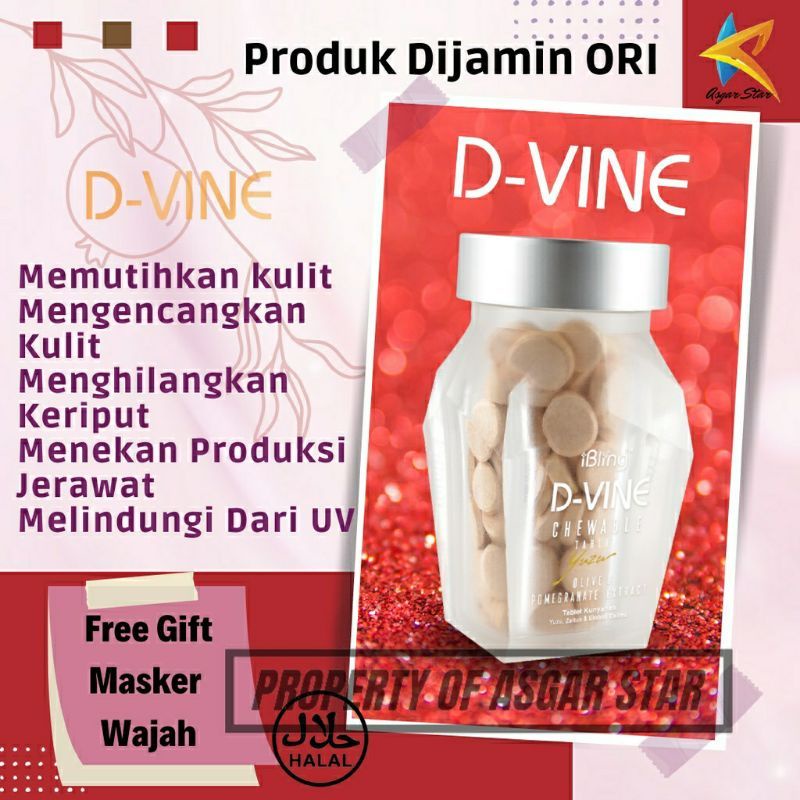 Jual DVINE Candy Collagen Suplemen Herbal Asli Anti Aging Pemutih