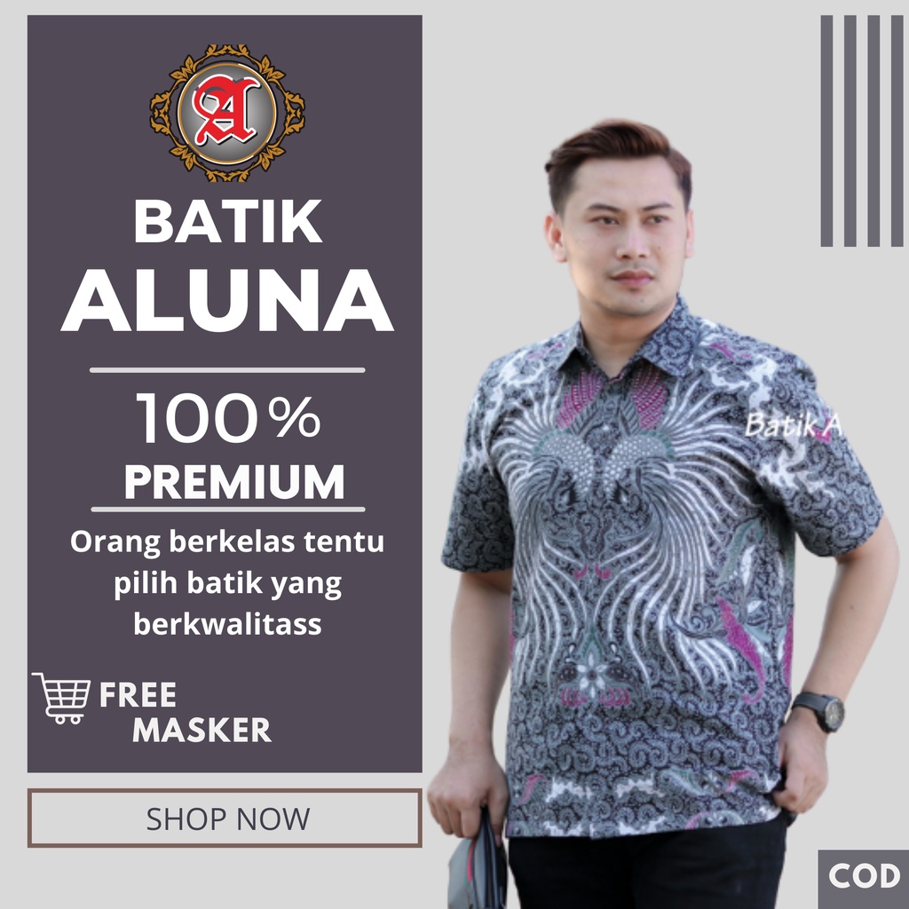 Atasan Baju Kemeja Batik Pria Lengan Pendek Slimfit Premium full Furing  Kondangan Nusantara  Batik 