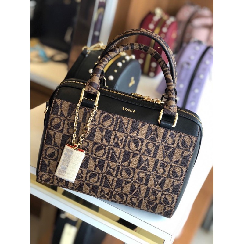 SALE TAS SPEEDY BONIA MONOGRAM BLACK ORIGINAL 100%