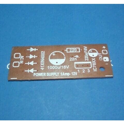 PCB power supply 1A dengan 78xx