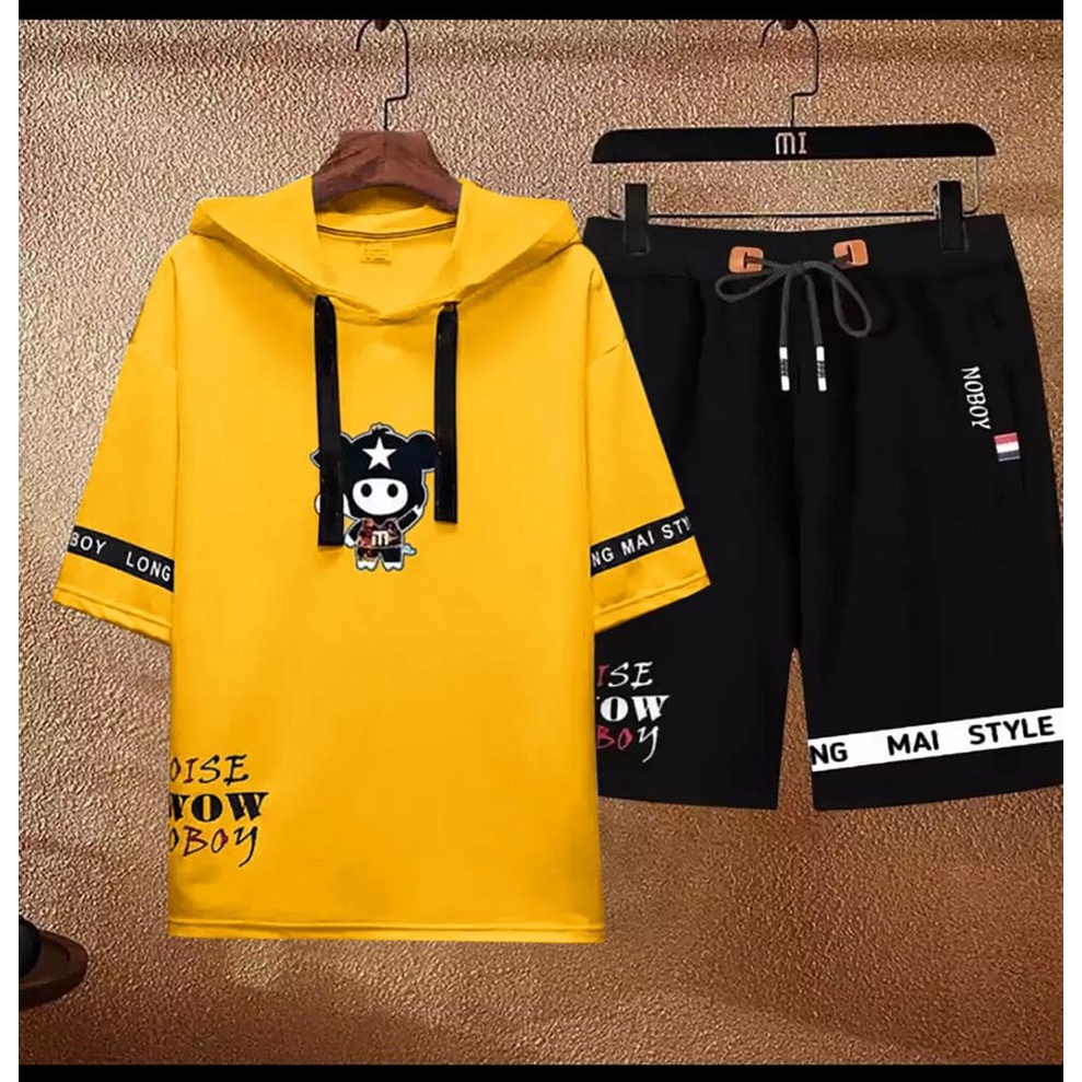 (BISA COD) SETELAN HOODIE OISE CMS TERBARU~SETELAN BAJU DAN CELANA LENGAN PENDEK MASA KINI