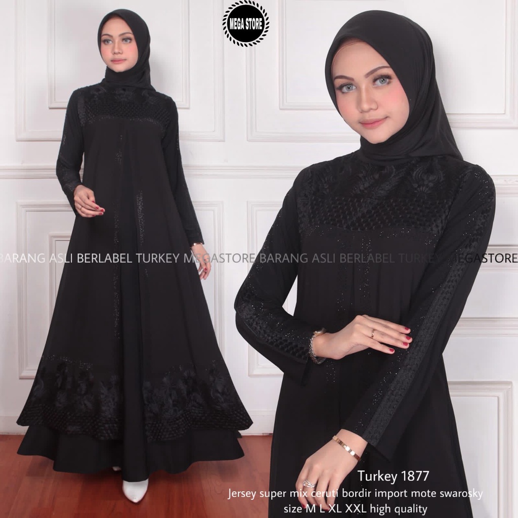 Gamis Abaya Turkey Ori Mega Store Best Seller Abaya Turki Megastore Terbaru Mewah