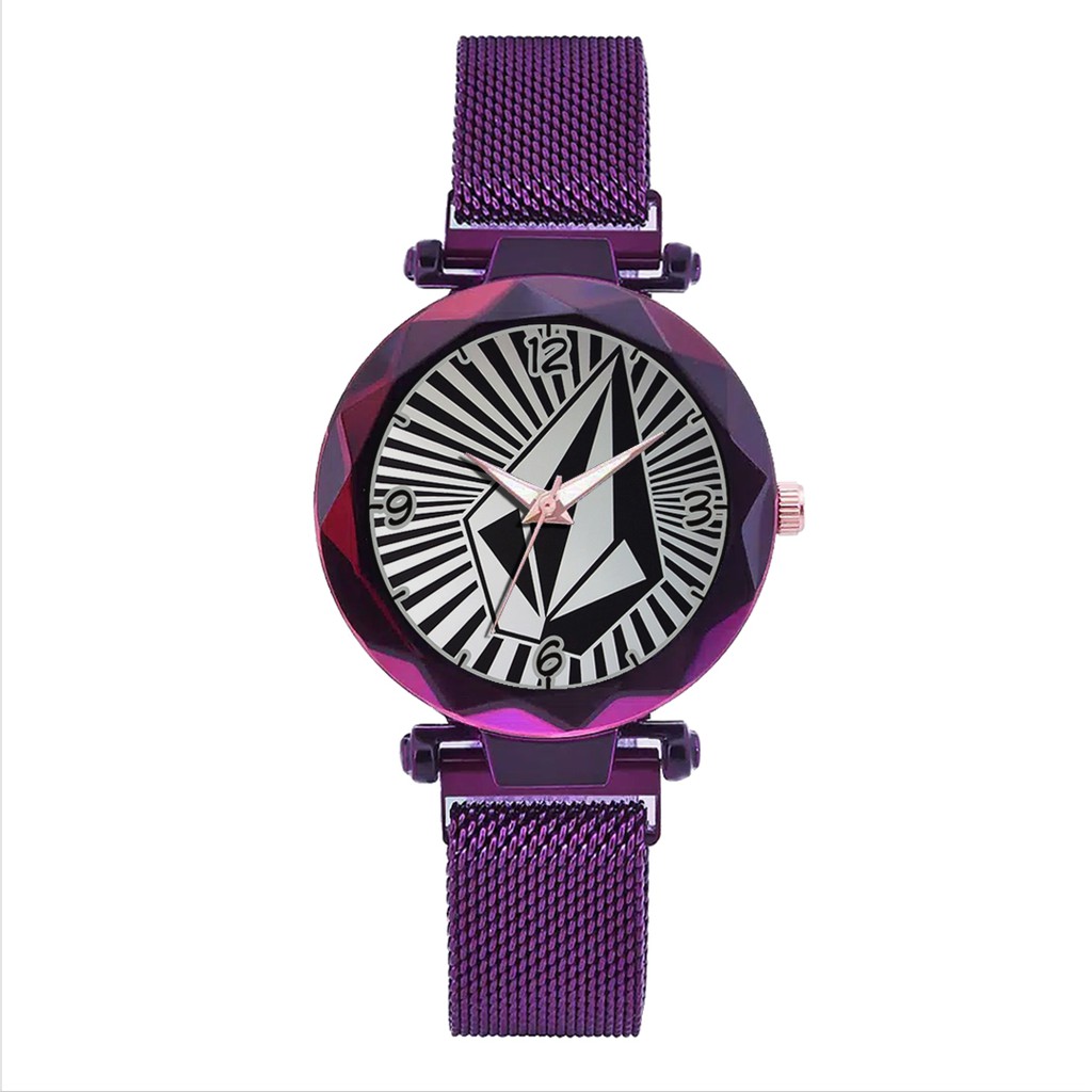 Jam Tangan Wanita Custom - VOLCOM MOTIF 1 Free Box &amp; Batre Cadangan