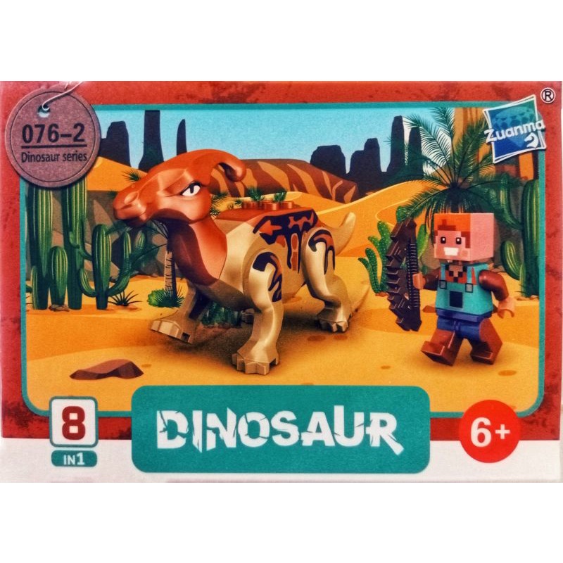 mainan anak lego mine craft world minicraft SATU PAKET ISI 3 KARAKTER FIGURE LQS 62101 mini craft minifigure block mini figure bricks dunia kotak square marvel naruto ninjago justice league avengers robot rangers dinosaurus tentara army soldier-Minecraft Dino 076-2