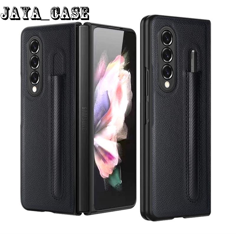 Luxury Leather Case S-Pen Holder Samsung Z Fold 3 5G Z Fold 3 Fold 3 Case Cover