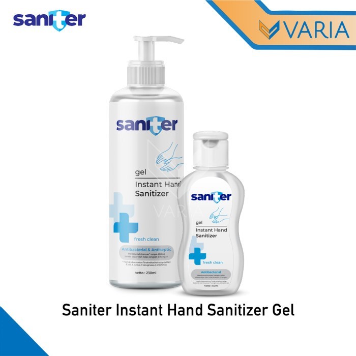 Saniter Instant Hand Sanitizer Gel Pump 230 ml Antibacterial