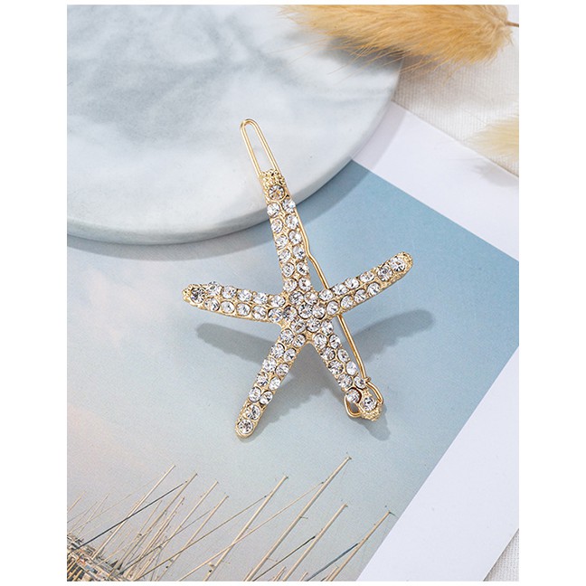 LRC Jepit Rambut Fashion Geometric Diamond Letter Hairpin F54511