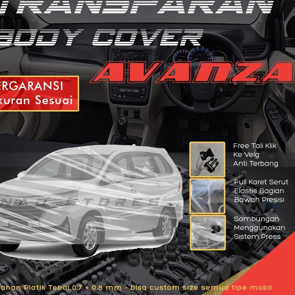➵ Sarung Mobil Avanza Plastik Body Cover Mobil Avanza Transparan bening ←