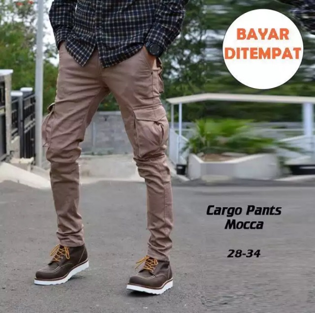 Celana Cargo Gunung PDL hiking Carpenter panjang pria slimfit stret pants katun original termurah cod jumbo 33-38
