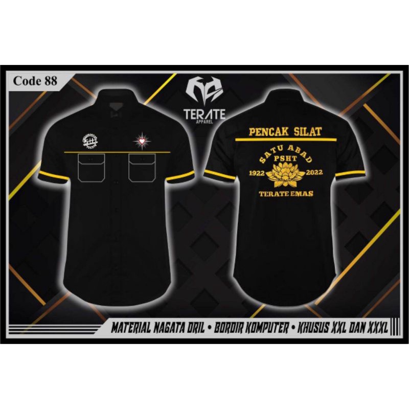 Kemeja Bordir PSHT Satu Abad Kemeja PSHT Terate Emas