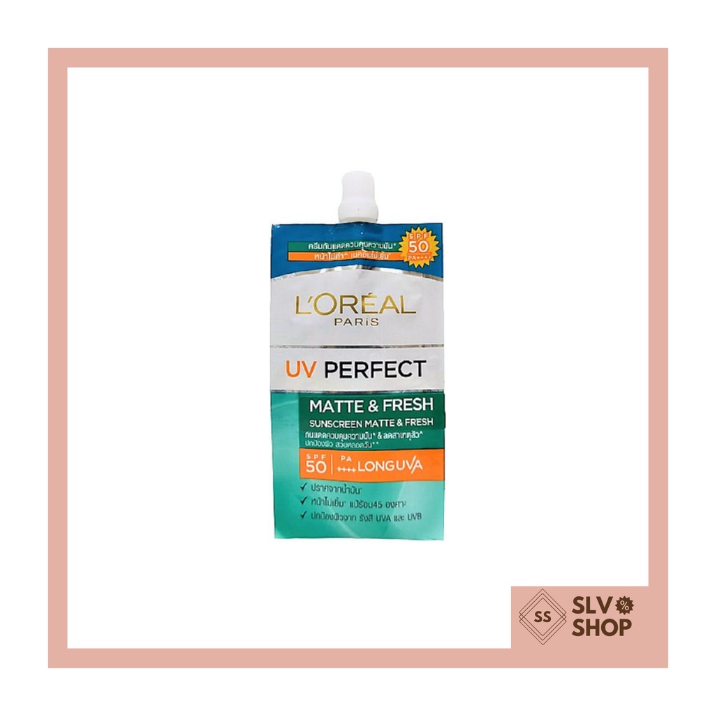 [NEW] Sunscreen Loreal Paris UV Perfect Matte and Fresh SPF 50 PA++++ (sachet 7ml) (harga satuan)