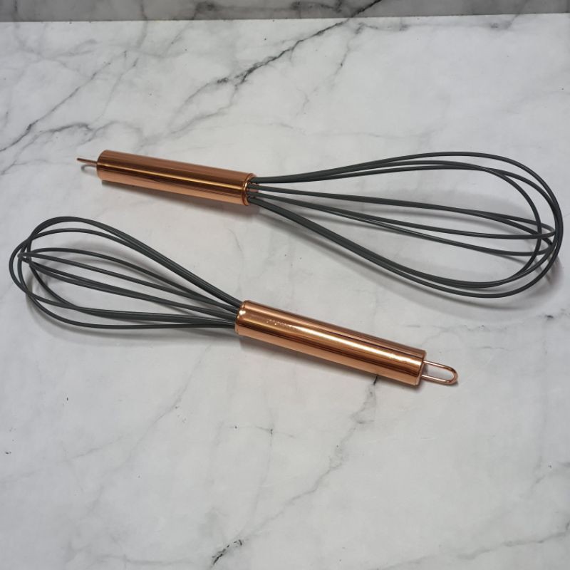 silicone balloon whisk with Rose gold handle / kocokan telur / egg beater