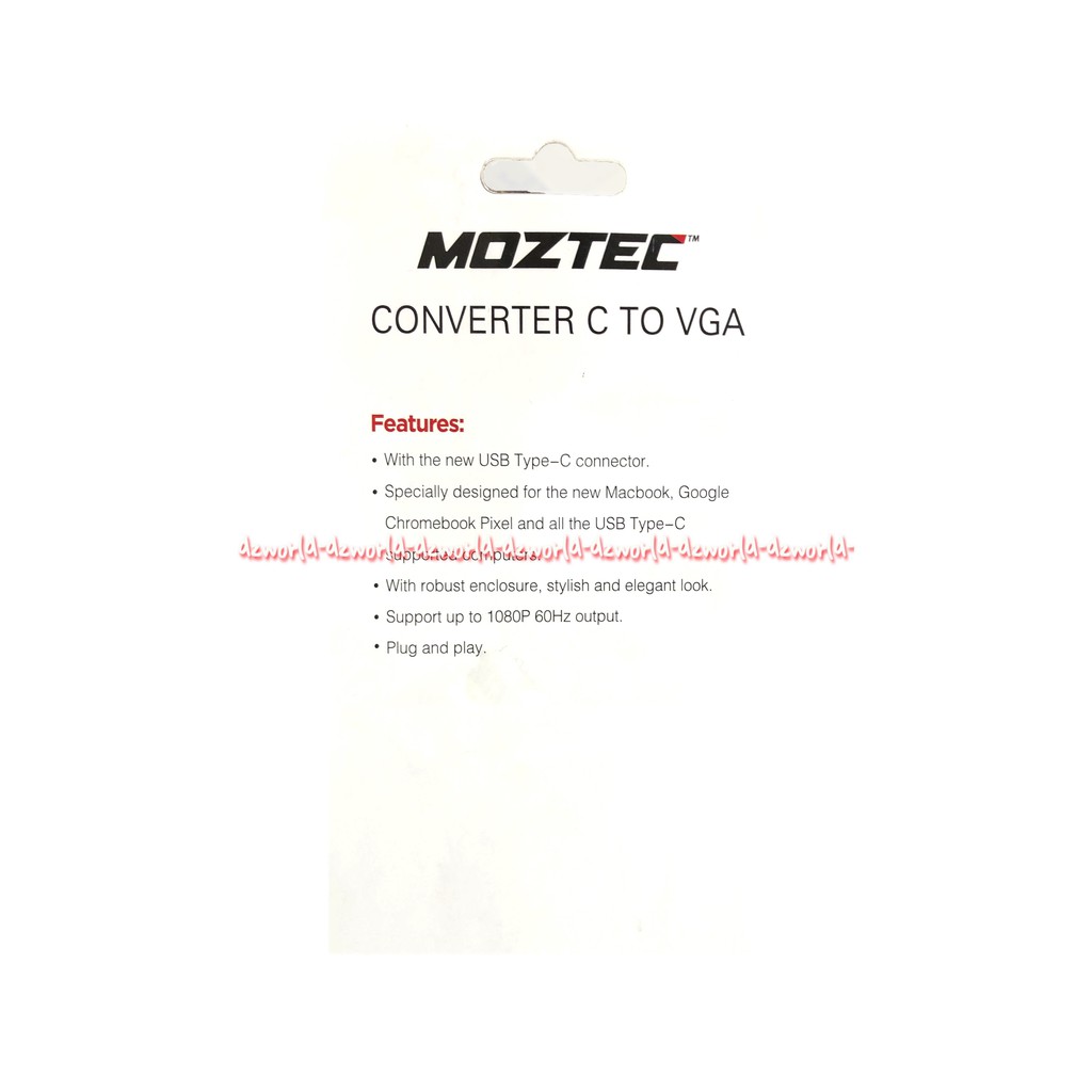 Moztec Converter C to VGA Kael Sambung kokoh kecil dan mudah dibawa