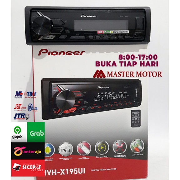 Singledin Pioneer MVH X195UI - Mixtrax iPod Android USB MP3 Aux FM player / Headunit Tape Mobil