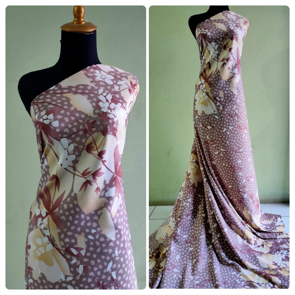 Kain Maxmara Silk Motif Bunga Khadijah harga per setengah meter