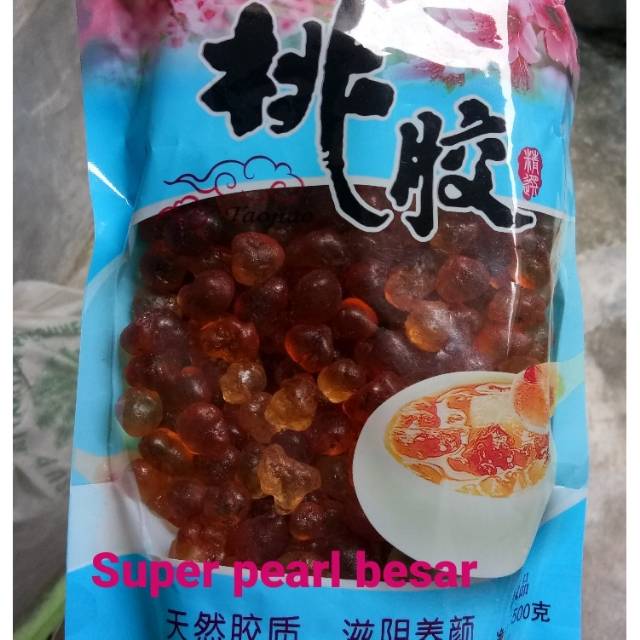 

Peach gum collagen tao jiao super pearl besar bersih premium A+ dessert 500 gr