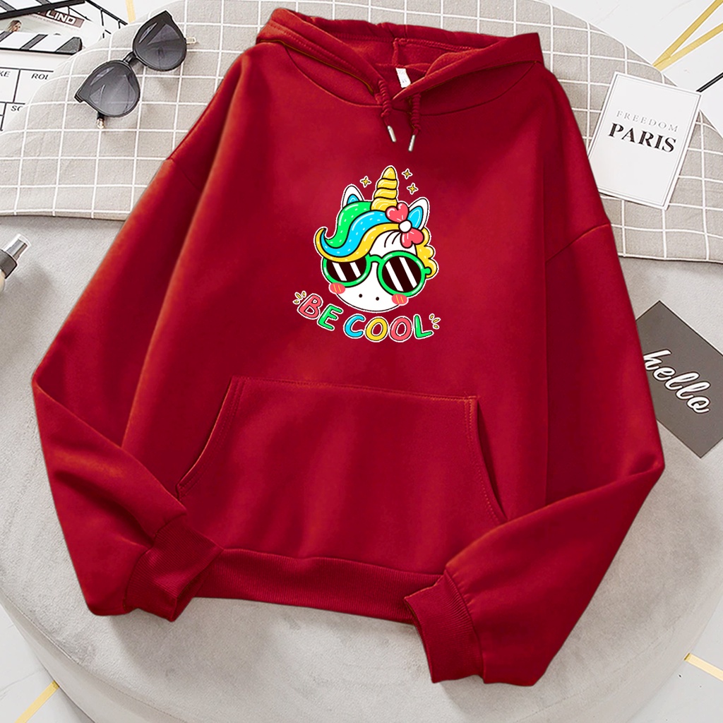 Sweater hoodie anak perempuan BEE COOL unicorn suwiter anak cewek murah