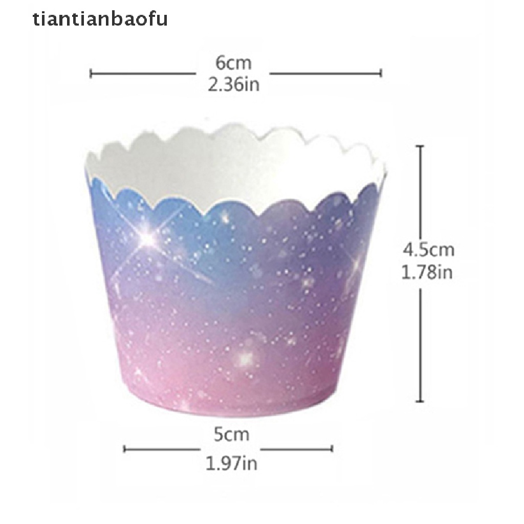 50 Pcs Kertas Pembungkus Cupcake Warna Gradien