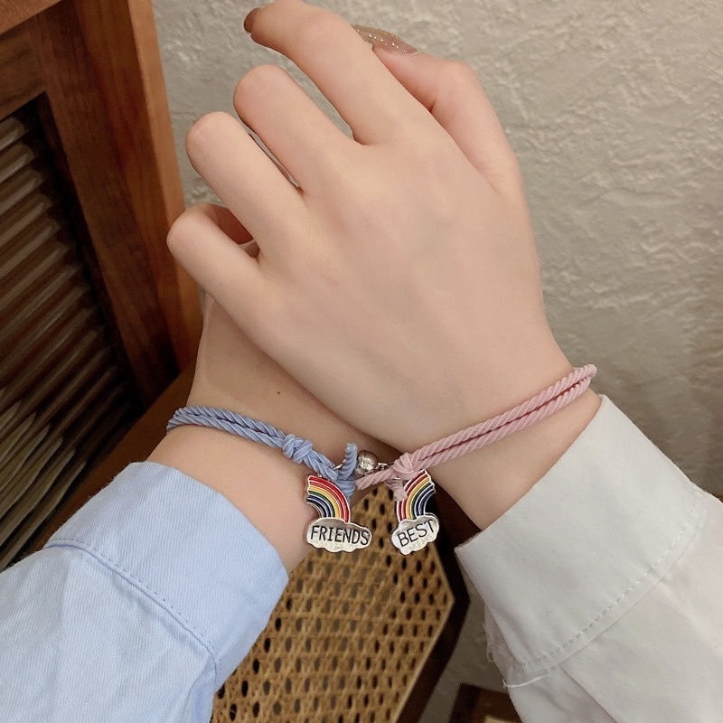 Gelang Couple Magnet Pelangi/Spaceman/Cinta Imut Mode Korea-1#rainbow