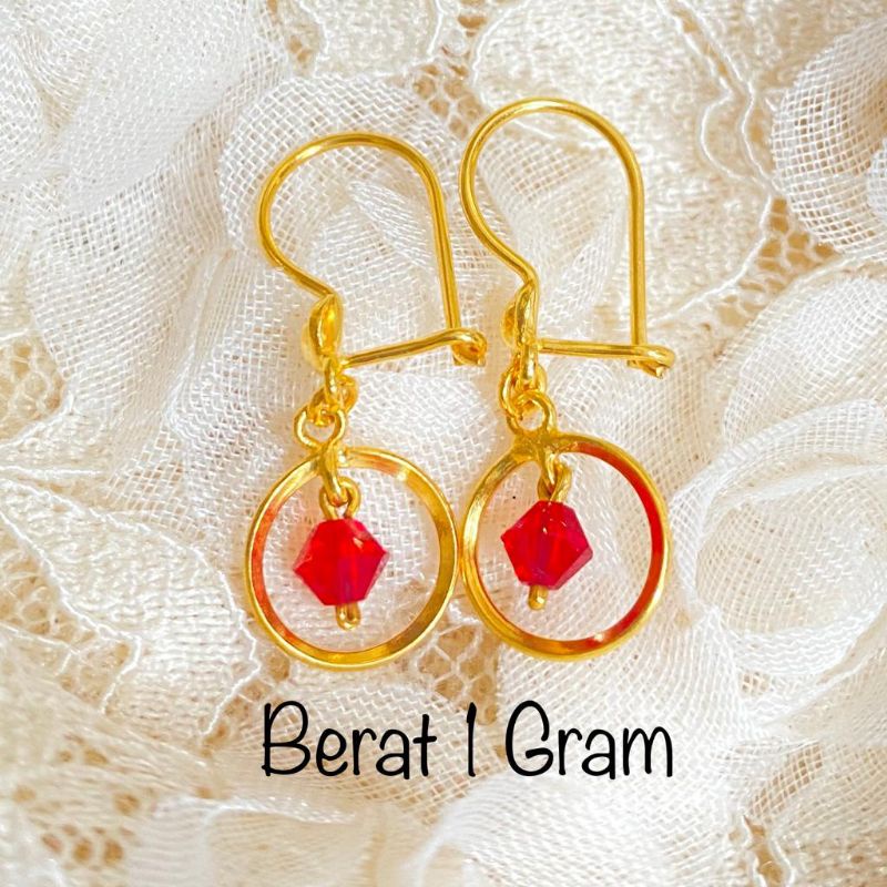 Anting Emas Muda Dewasa Desi Mutiara Merah 1 Gram