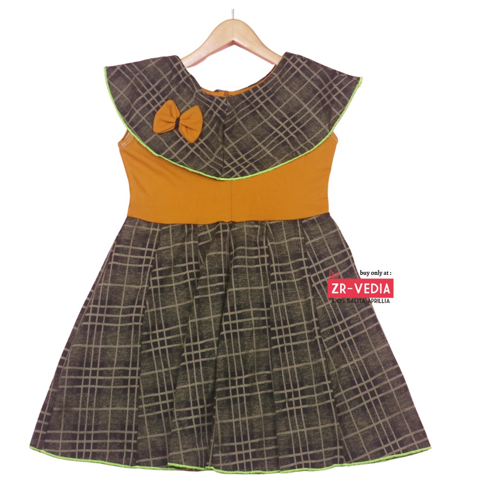 Dress Evelin size Bayi - 6 Tahun / Baju Anak Perempuan Model Dres AtasanCewek Gaun Pesta Motif Adem