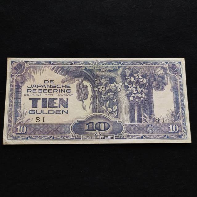 Uang kuno Tien Gulden De Japansche Regeering Rp 10 rupiah zaman penjajahan Jepang dan Belanda