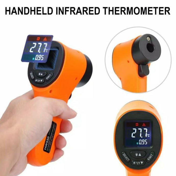 Termometer infrared suhu makanan susu bayu air panas HW55