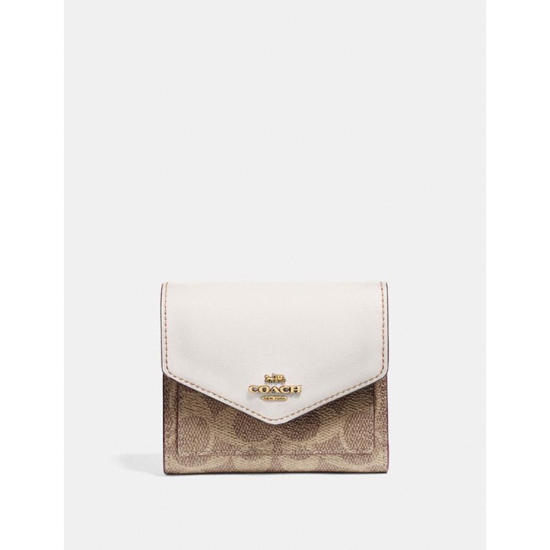 COC F31548 Small Wallet In Colorblock Sinature Kanvas - White