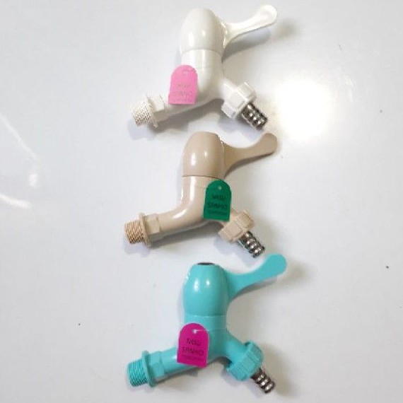 Kran Air Tembok PVC ENGKOL TAMAN 1/2&quot; NEW SANHO / Keran Air Plastik Tap