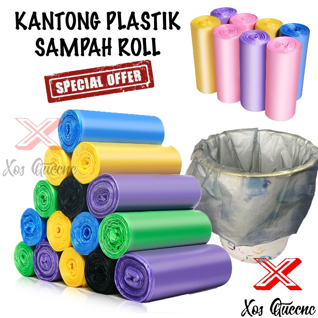 XOQ -  Kantong Plastik Sampah Gulung 1 Roll 20Pcs 45x50 Cm / Plastik Sampah Roll / Plastik Sampah / Kantong Sampah 45x50 CM