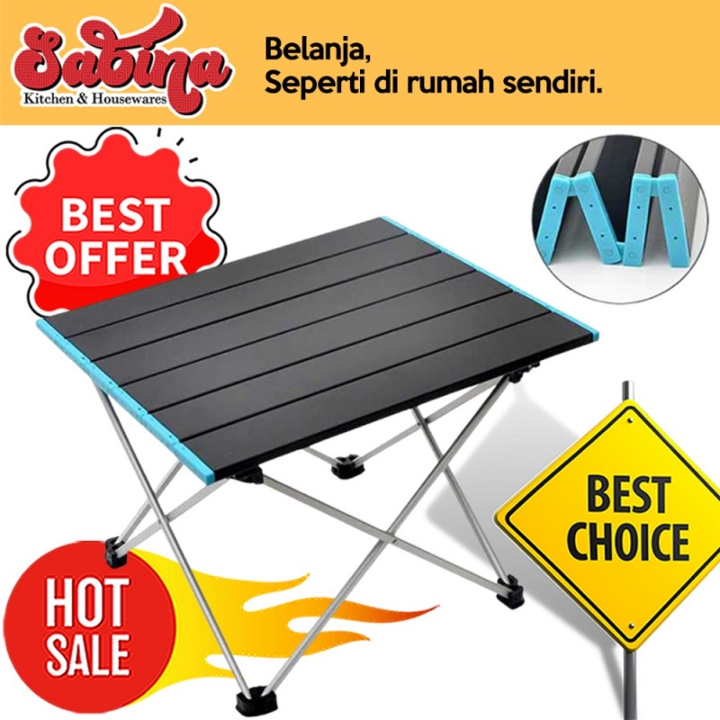 Meja Lipat Portable Foldable Serbaguna Taman Outdoor Piknik Aluminium