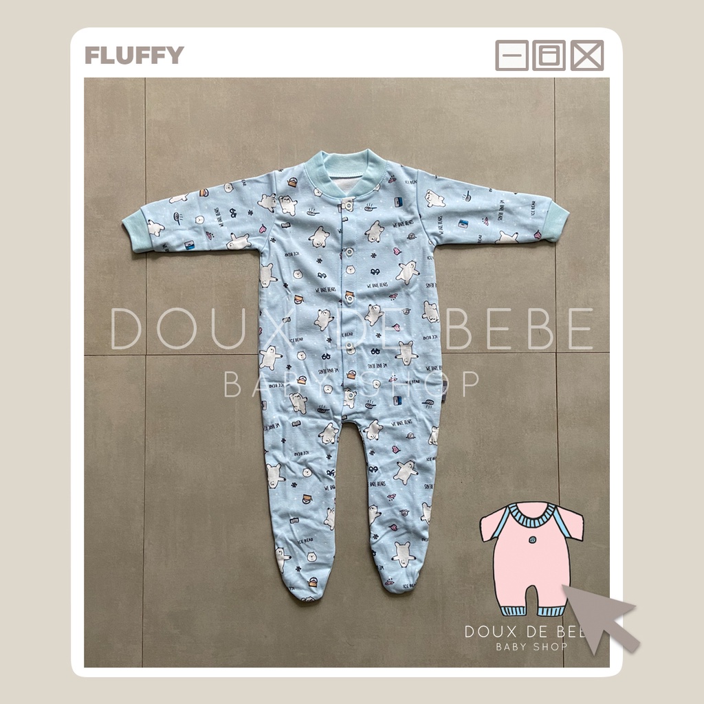 [MOMMYONLINE] FLUFFY Baju Kodok / Jumper Tutup Kaki We Bare Bears (Isi 3Pcs) size L