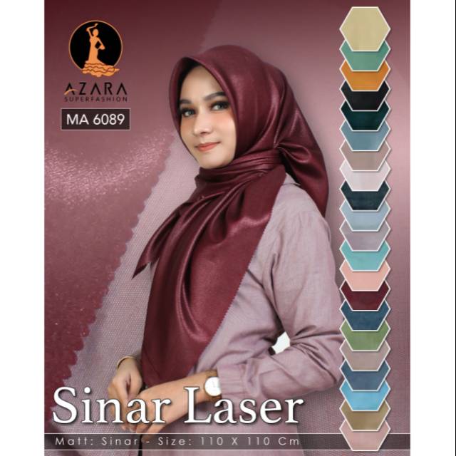 Jilbab segi empat laser cut azara