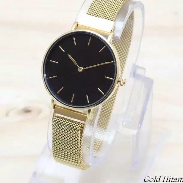 NEW JAM TANGAN RANTAI WANITA-GOLD HITAM