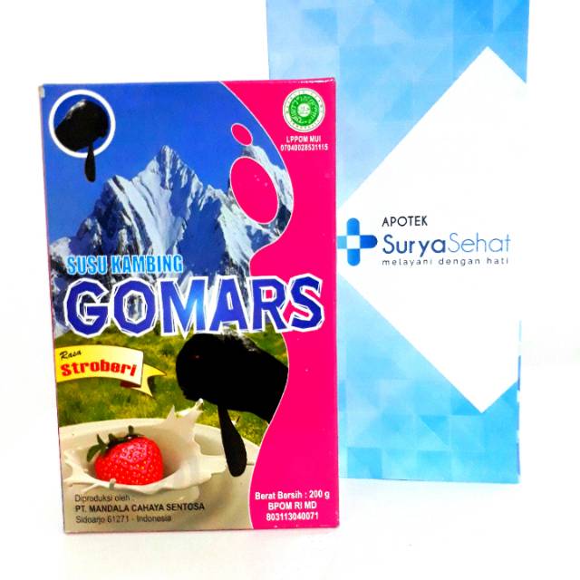 Susu Kambing Gomars Original / Coklat / Strawberry 200gr - Susu Kambing Etawa Gomars - Susu Gomars