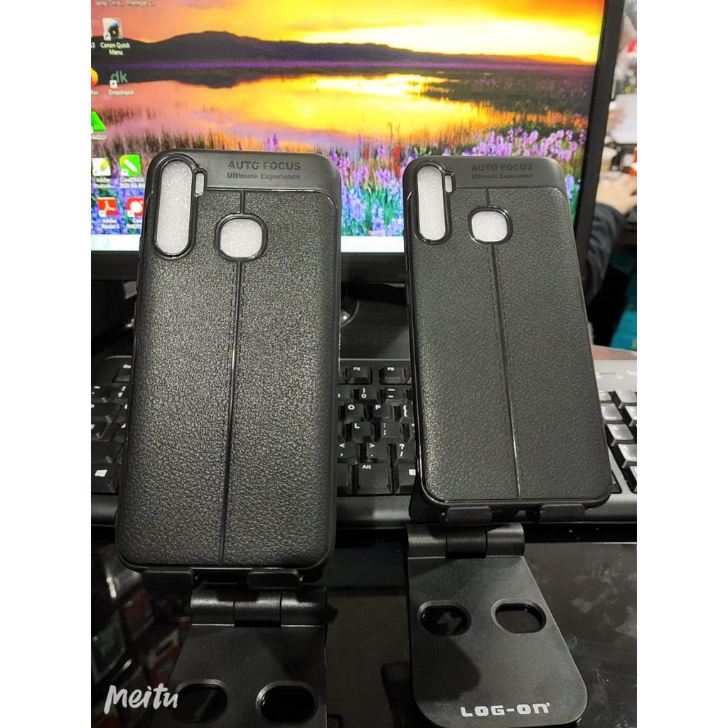 Auto Fokus Infinix S5 Lite X652 6.6 inchi Leather Soft Case X652B AUTOFOCUS Motif Kulit Jeruk