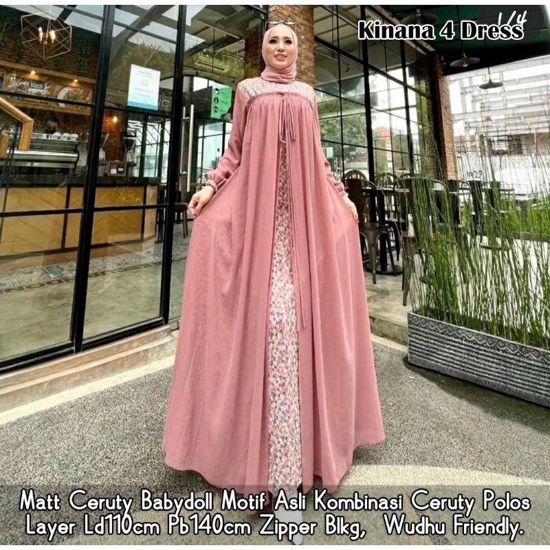 Kinana dress gamis ceruty motif