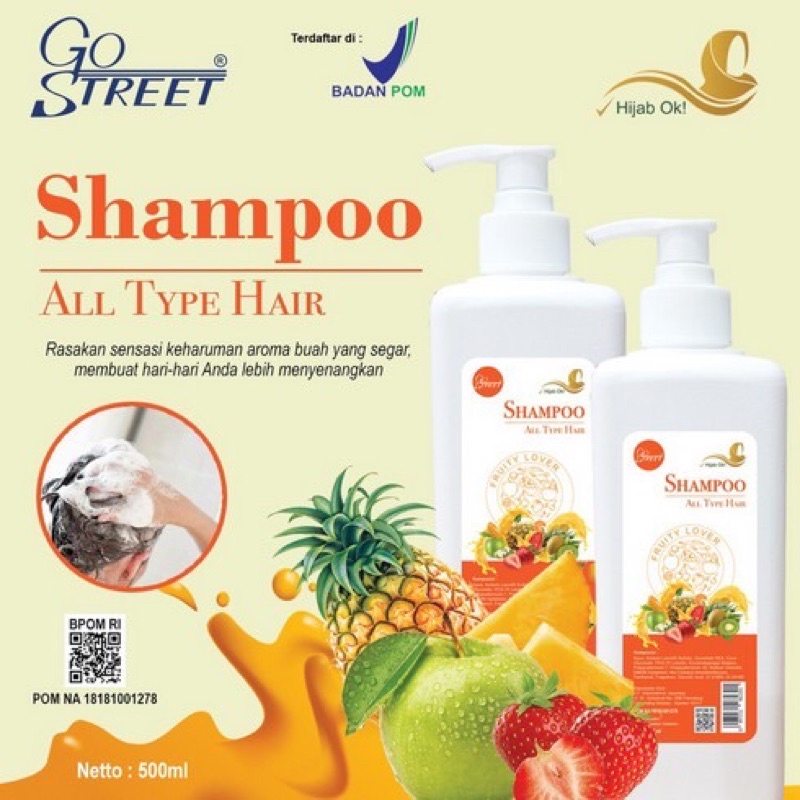 Go Street shampoo all tupe hair 500ml-Fruity