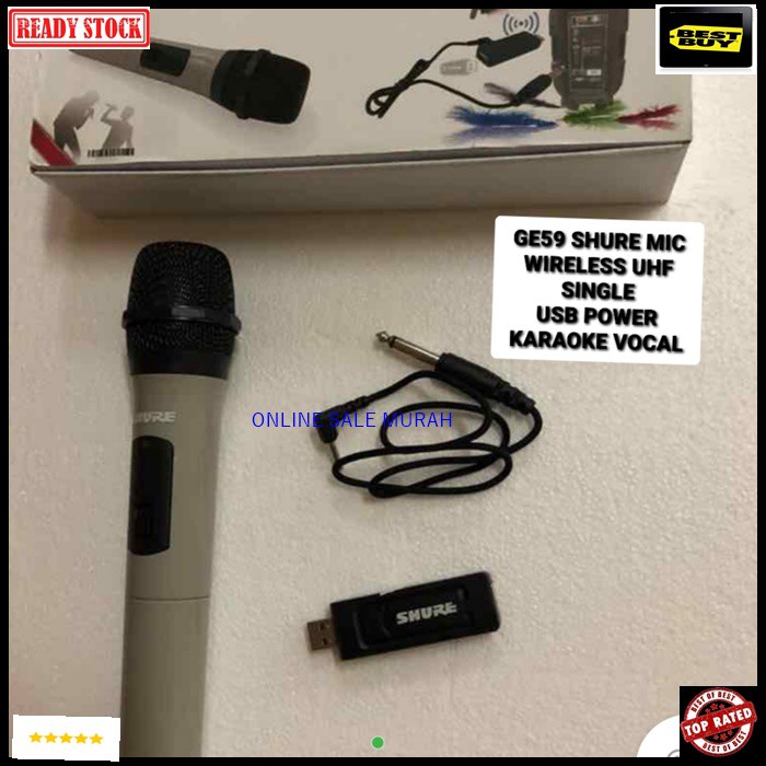 G59 Shure mic microphone mikrophone wireles wireless uhf single profesional pro vocal vokal Handheld TUNGGAL mikrofon karaoke audio sound system panggung dj studio G59   BISA DIGUNAKAN SEGALA JENIS AUDIO  BISA JG BUAT YOUTUBER TINGGAL BELI SPLITTER NYA AJ