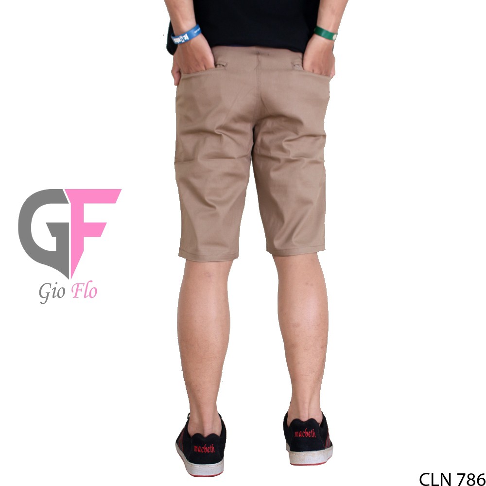 GIOFLO Outfit Pria Celana Chinos Pendek Kekinian Coklat Muda / CLN 786