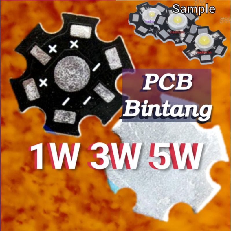 Heatsing PCB hpl 1W 3W 5W (led dijual terpisah) 1 watt 3 watt 5 watt pcb bintang