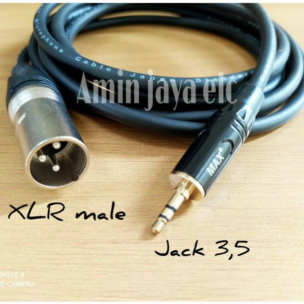 Jack audio mini stereo 3,5 to jack xlr male kabel canare 3 meter