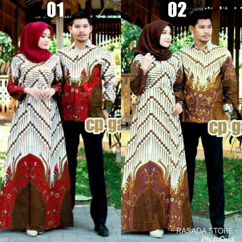 Couple Batik Kemeja dan Gamis motif parang kusumo