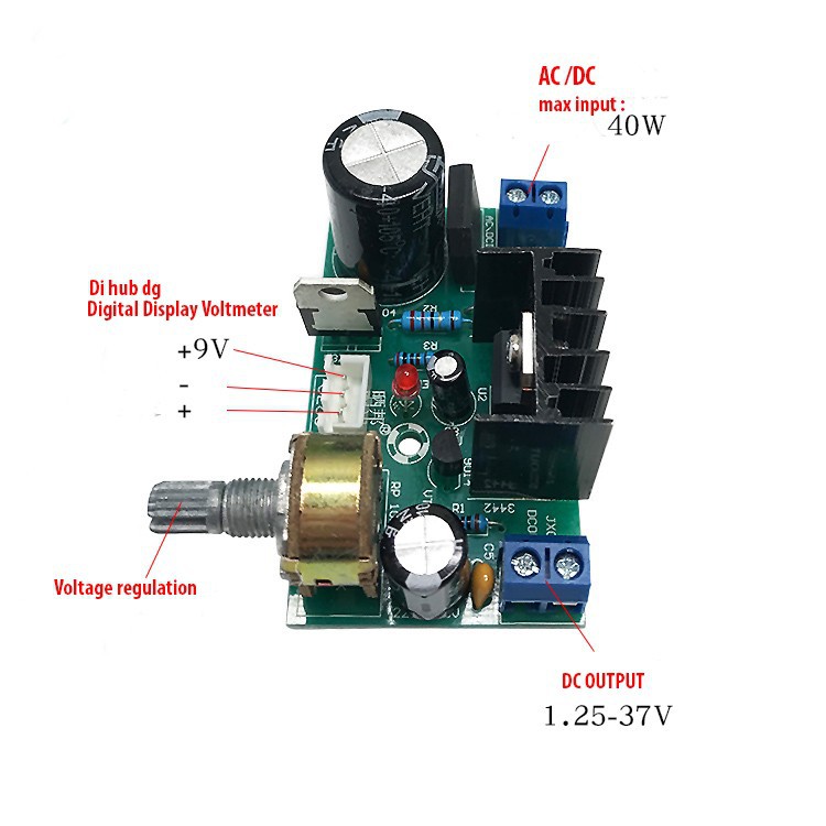 Power supply voltage regulator LM317 1.5A1.25V-37V (040)