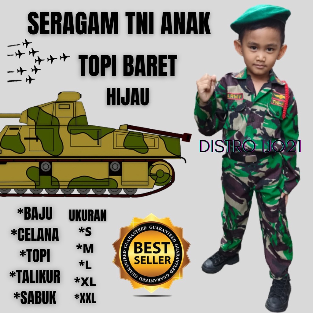 COD !! GROSIR PROFESI ANAK LORENG BARET MERAH HIJAU PDL ANAK LORENG MURAH SERAGAM LORENG ANAK TK