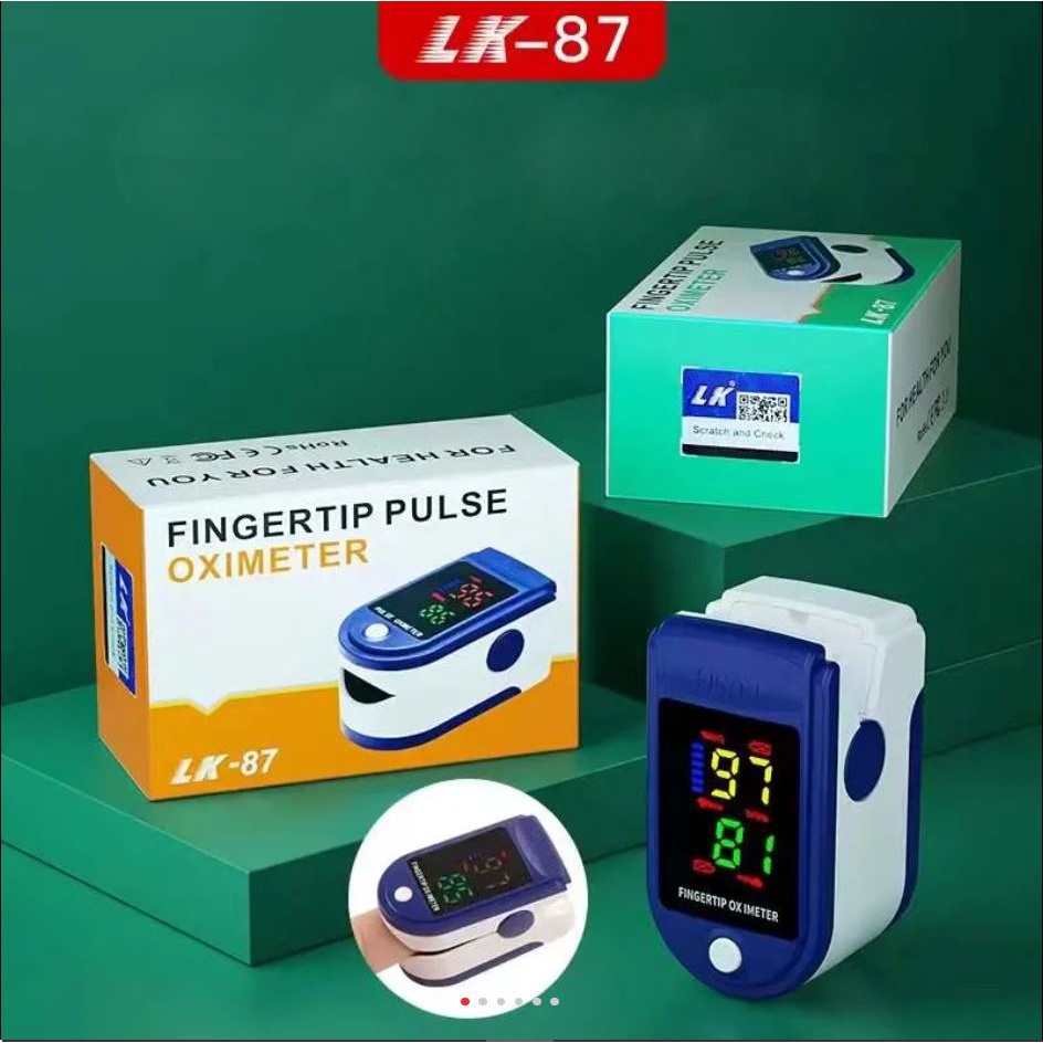 Oxymeter Fingertip Pulse Oximeter Alat Pengukur Saturasi Kadar Oksigen LCD Full Color