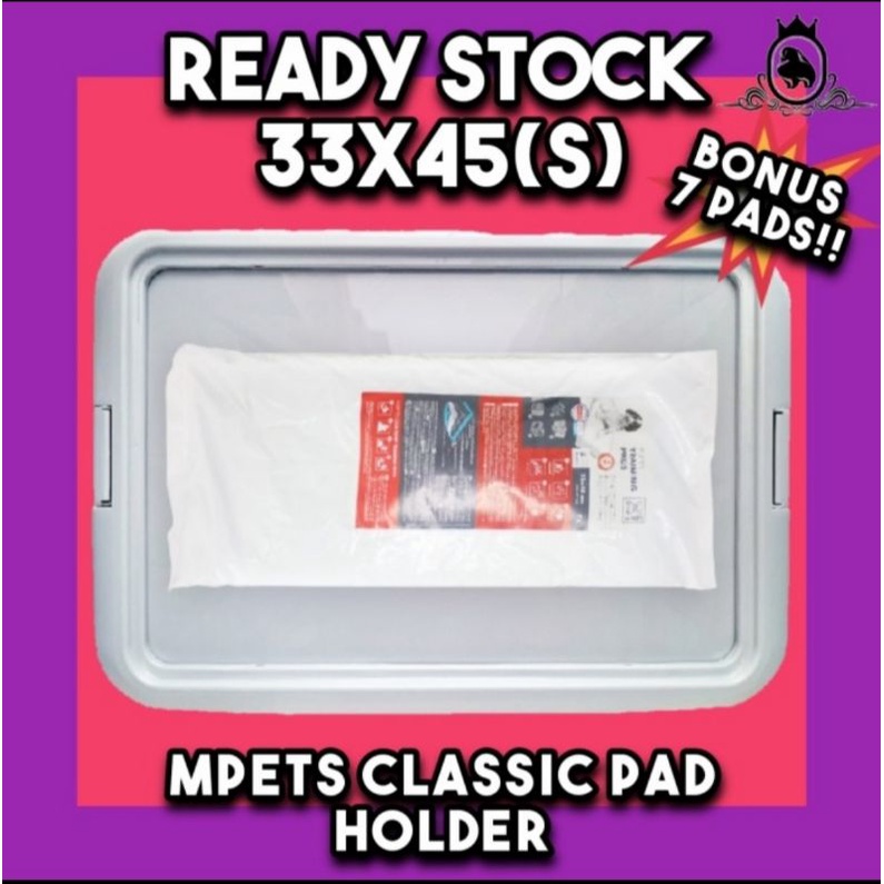 Tempat pipis anjing mpets training pad holder starter kit 33x45cm pee pad underpad